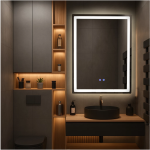 Огледало за баня с LED осветление и функция против изпотяване Кристало