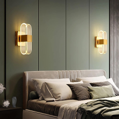 LED Стенна лампа Орнелия - Златен