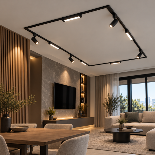LED Осветително тяло за шина- Черно 20W