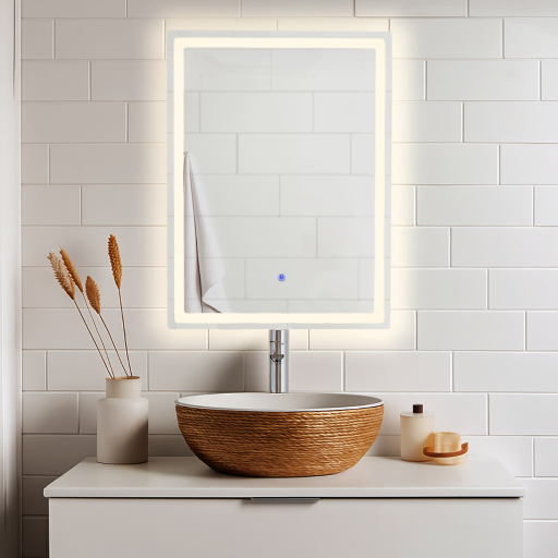 Огледало за баня с LED осветление Римини- 60x80 см
